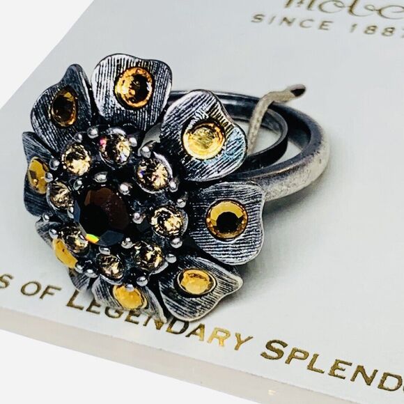 Hobe Crystal Flower Ring Sz 7 Jewels Of Legendary Splendor Cottagecore - Picture 6 of 15